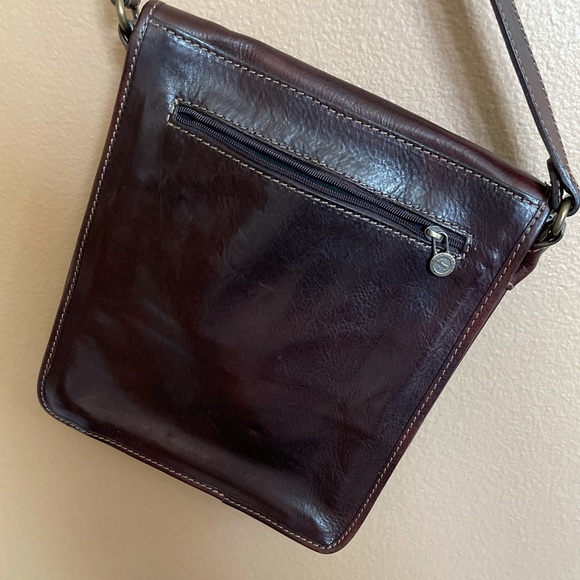 GRUPO GIORGIO 1966 Vera Pelle genuine brown leather crossbody made in Italy - Picture 5 of 16